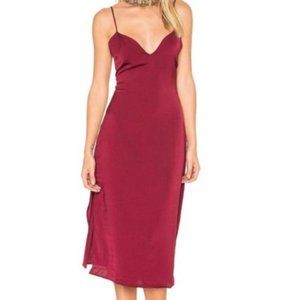 Capulet Nico strappy midi dress in wine red